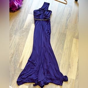Badgley mischka size 2 Purpule One Shoulder Gown